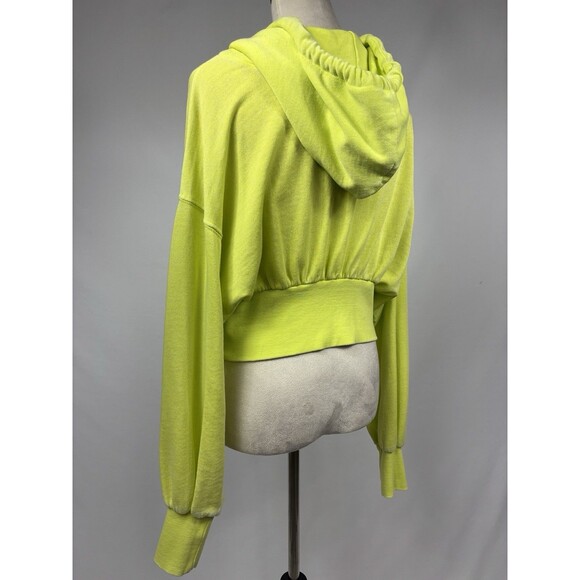 FP Movement Free People Full Zip Up Hoodie Fluorescent Neon Green Lime Small - Picture 2 of 10